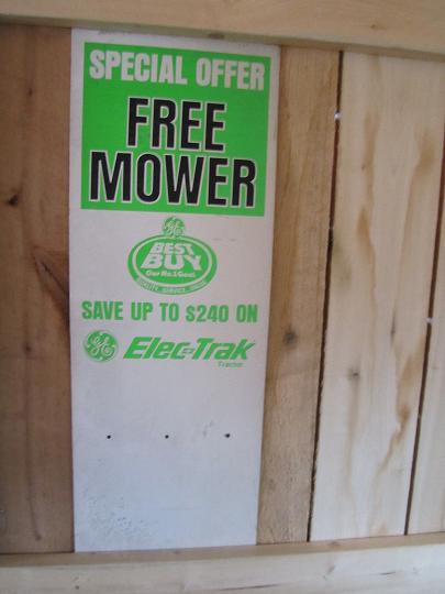 Free Mower Sign